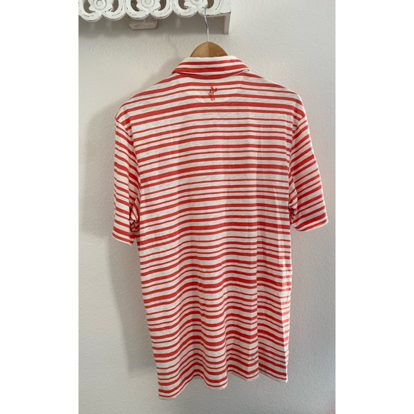Ashworth • Sea Coral Striped Buttoned Golf Polo Shirt NWT - Picture 9 of 15